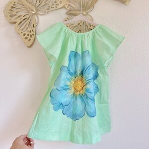 NWOT Zara Linen Mint Floral Dress